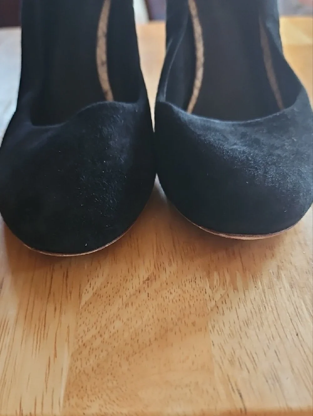 Tory Burch Black Suede Pump with Snakeskin-Print Heel